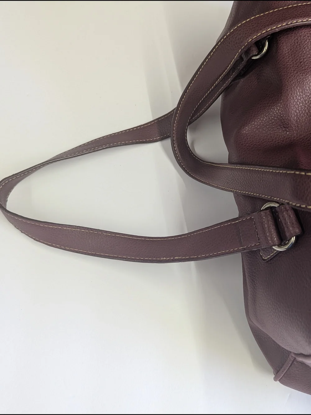 Nine West Burgundy Faux Leather Satchel Shoulder Bag Top Zip Medium Handbag 15x5